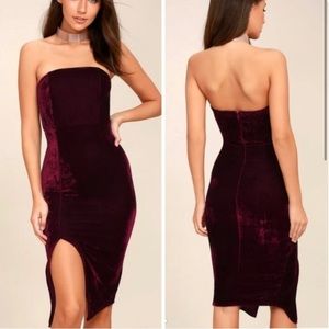 LULUS | Hey Baby Burgundy Velvet Bodycon Dress